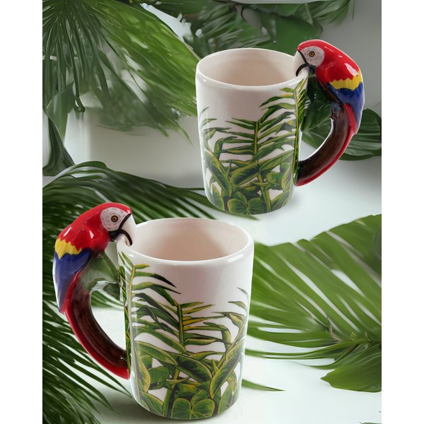 Papagei Tasse Ara, 3-D Henkel