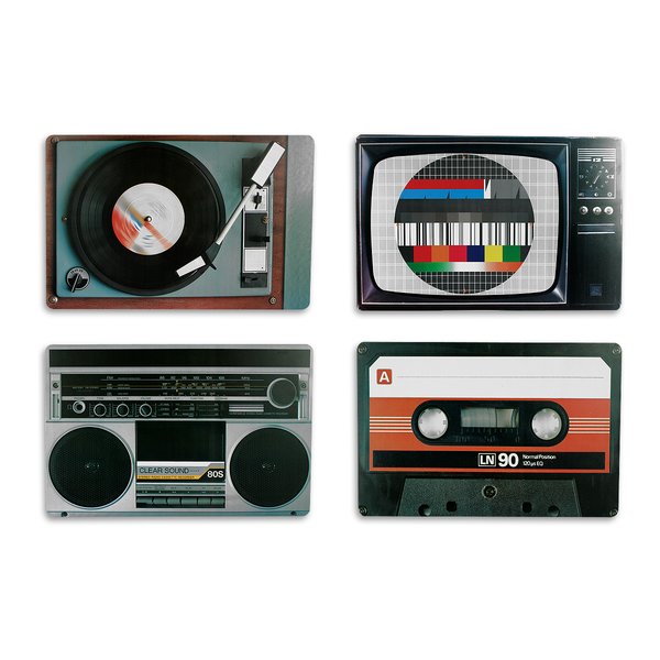Tischset Nostalgie Hifi-Geräte