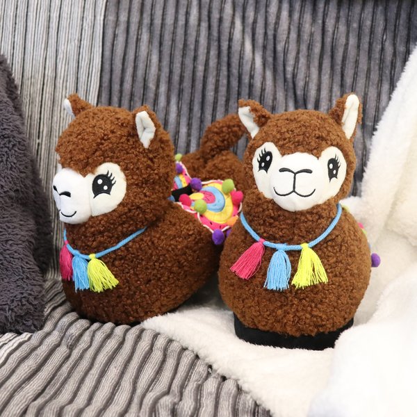 Alpaka Plüsch Hausschuhe