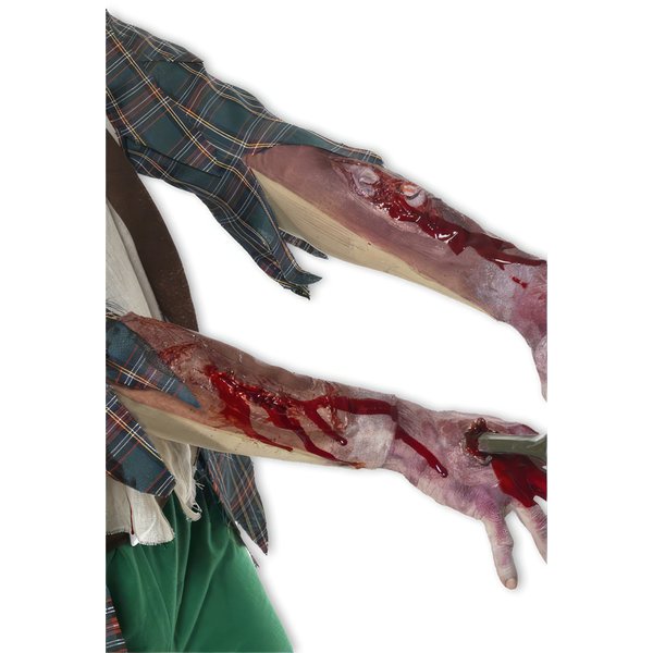 Blutige Armstulpe mit Narben