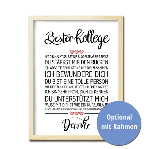 Bester Kollege Kunstdruck
