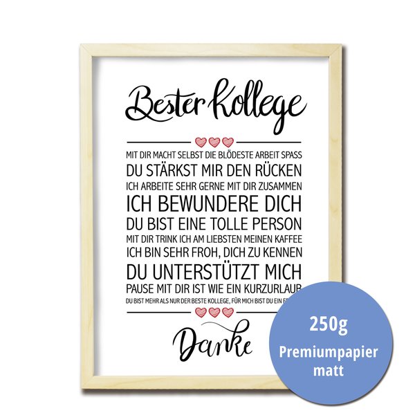 Bester Kollege Kunstdruck
