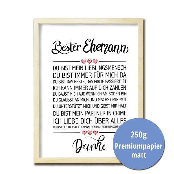 Bester Ehemann Kunstdruck