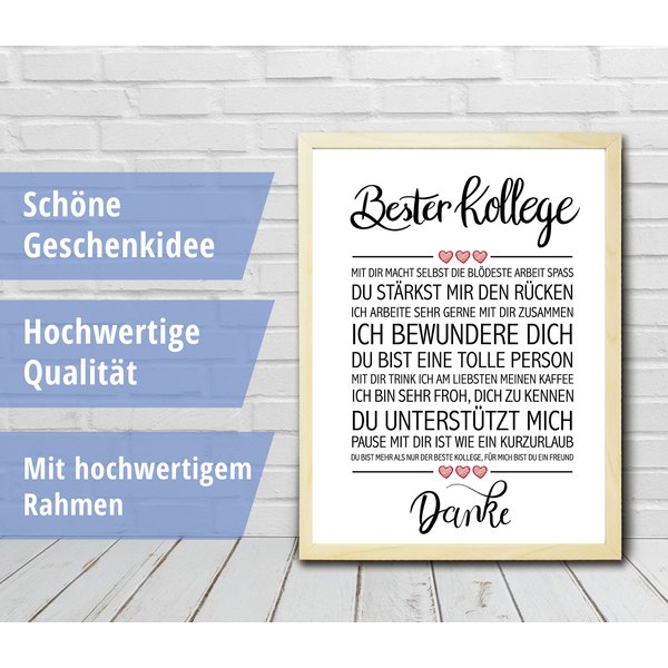 Bester Kollege gerahmter