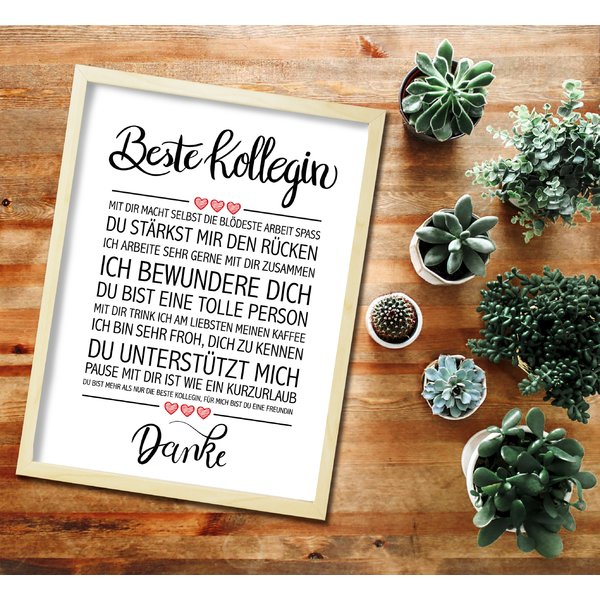 Beste Kollegin gerahmter
