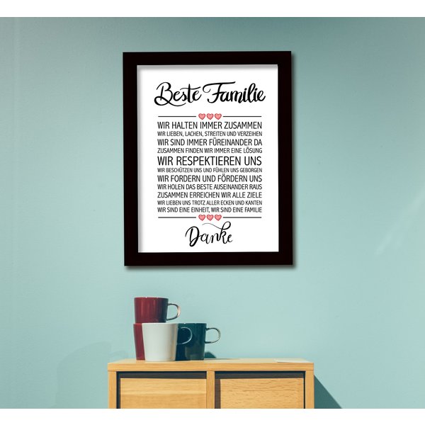 Beste Familie gerahmter