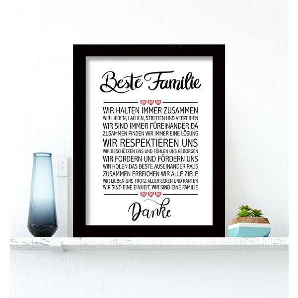 Beste Familie gerahmter
