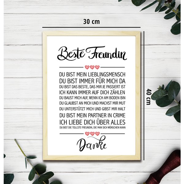 Beste Freundin gerahmter