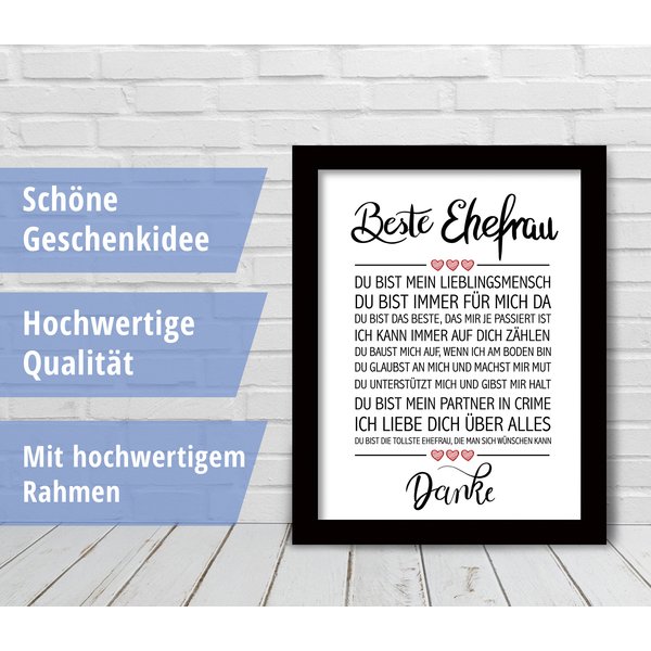 Beste Ehefrau gerahmter