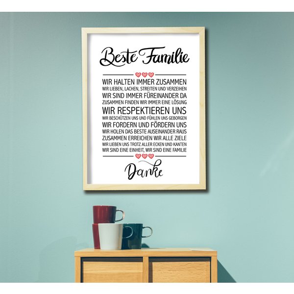 Beste Familie gerahmter