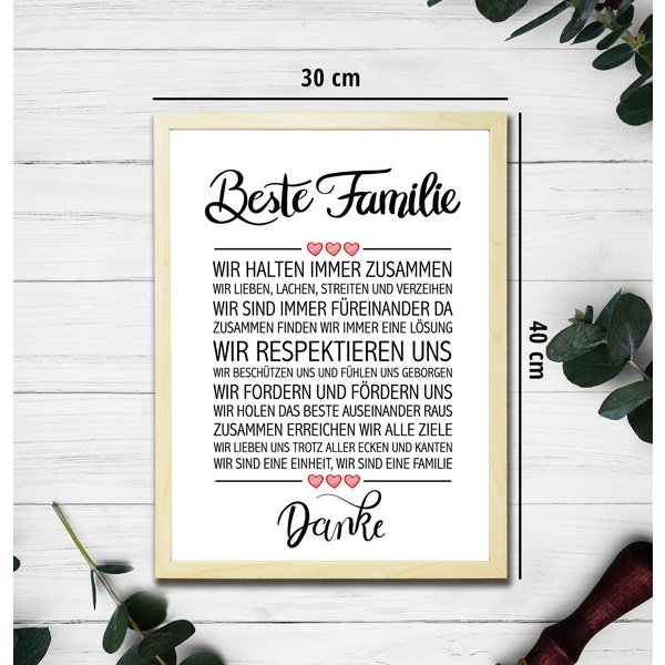 Beste Familie gerahmter