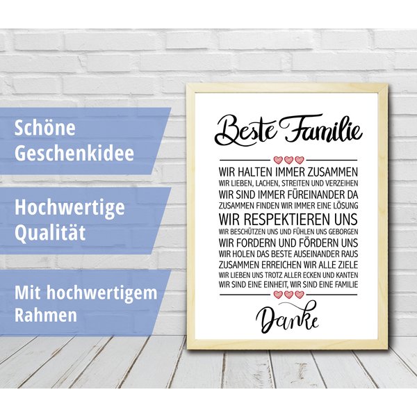 Beste Familie gerahmter