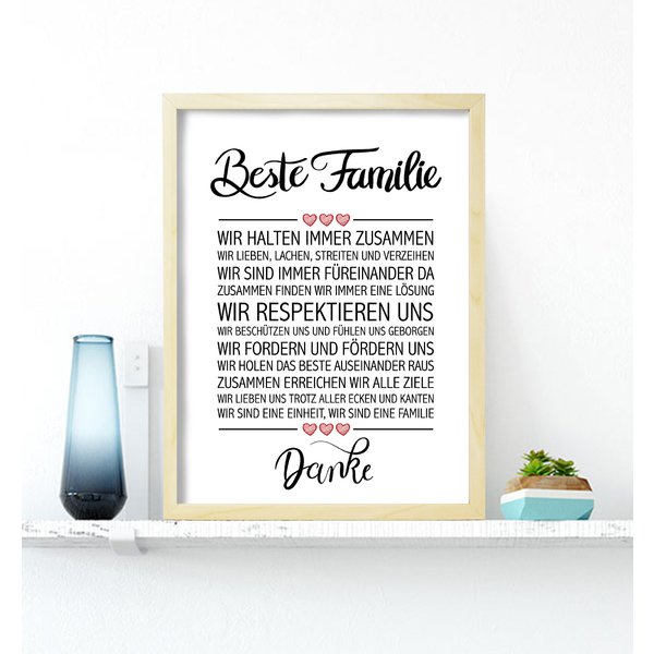 Beste Familie gerahmter