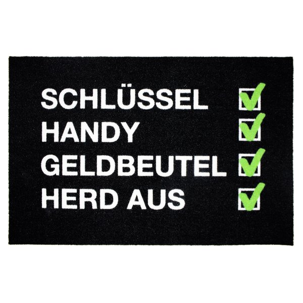 Checkliste Fußmatte Schlüssel,