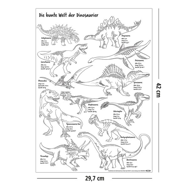 Dinosaurier Poster Din A3