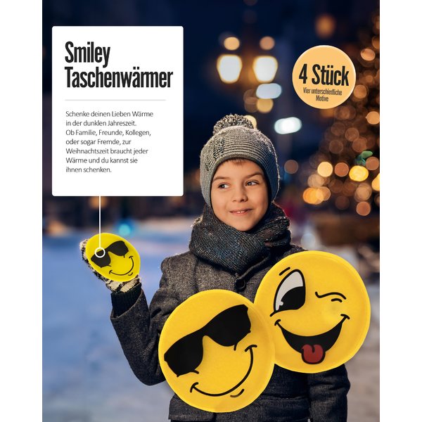 Emoji Taschenw&auml;rmer 4er Set