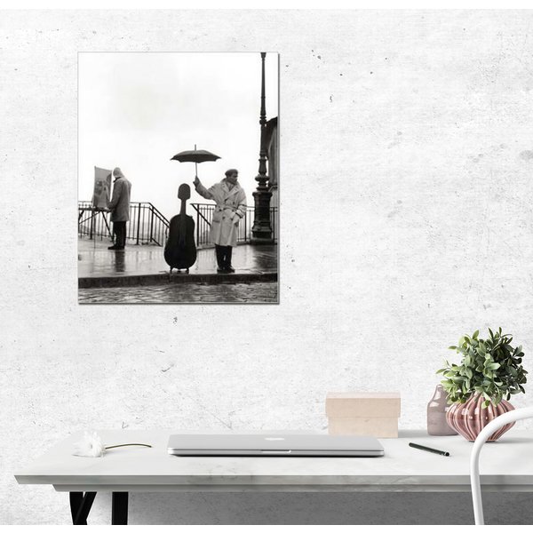 Ein Musiker im Regen