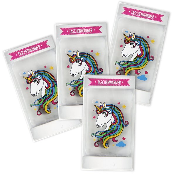 Einhorn Taschenwärmer 4-er Set