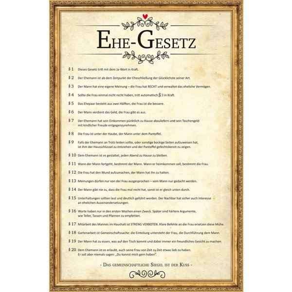 Ehegesetz Poster