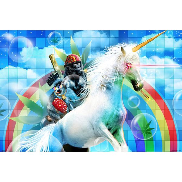Einhorn Poster Laser Eyes