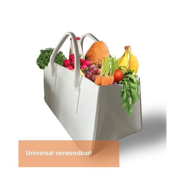 Filztasche Kaminholz Wei&szlig;