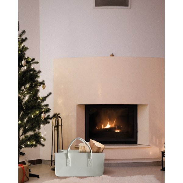 Filztasche Kaminholz Wei&szlig;