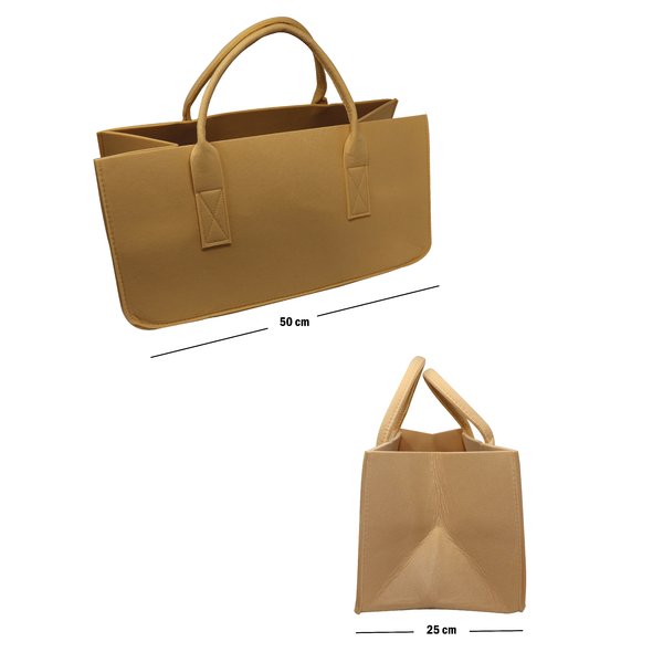 Filztasche Kaminholz Beige