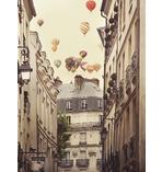 Flying Over Paris Kunstdruck