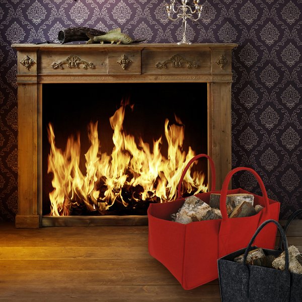 Filztasche Kaminholz Anthrazit