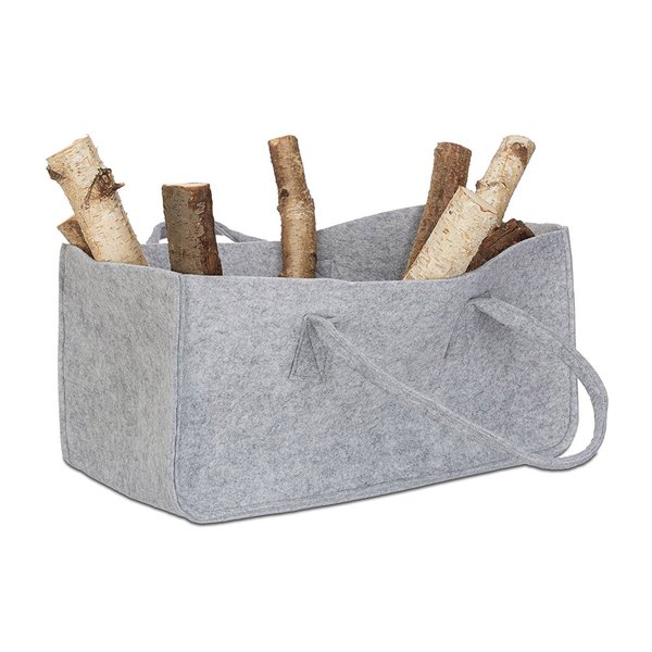 Filztasche Kaminholz Hellgrau