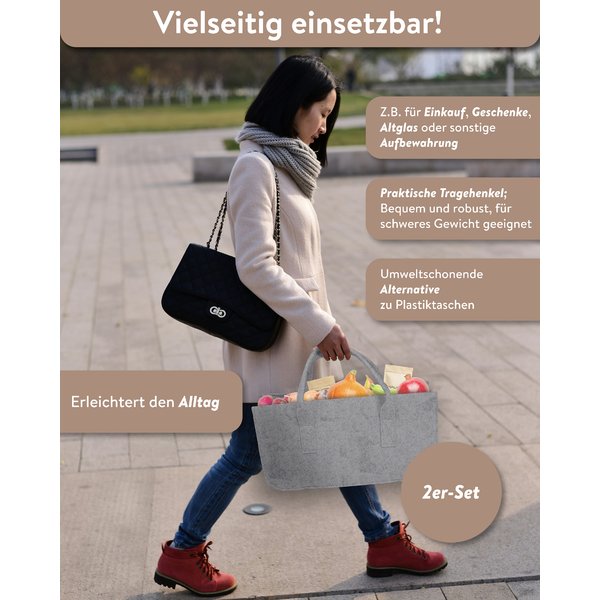 Filztasche Kaminholz 2-er Set