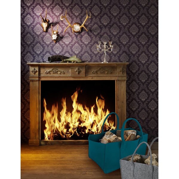 Filztasche Kaminholz Petrol