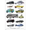 Four Wheel Icons Poster