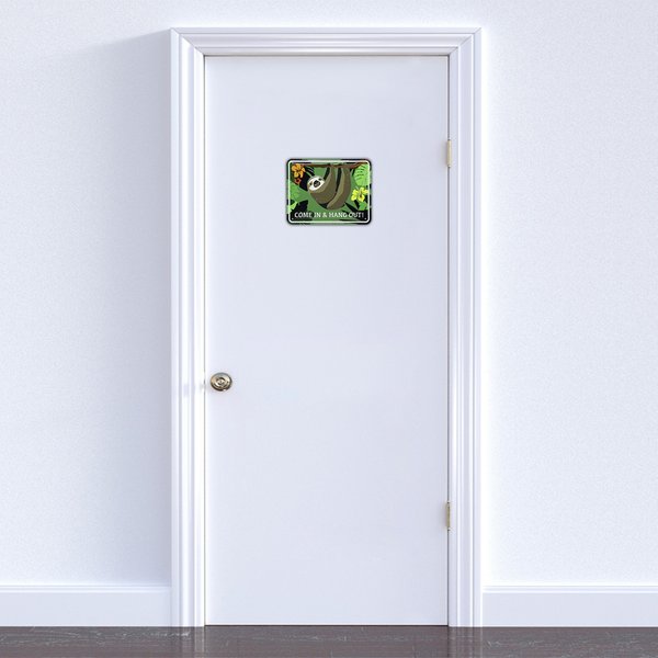 Faultier Blechschild Come In