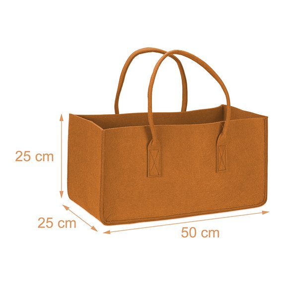 Filztasche Kaminholz Hellbraun