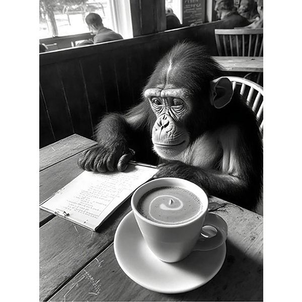 Hipster Chimp Kunstdruck