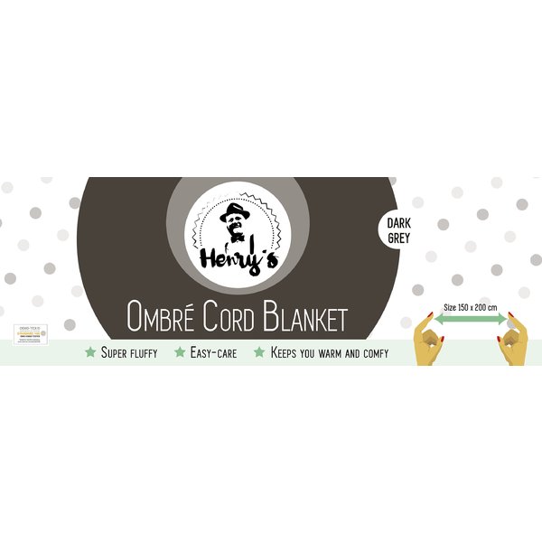 Henry's OMBRÉ CORD Decke grau