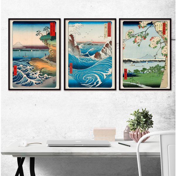 Hiroshige Kunstdruck 3er-Set
