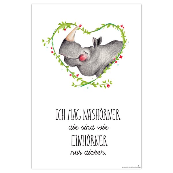 Ich Mag Nash&ouml;rner Kunstdruck