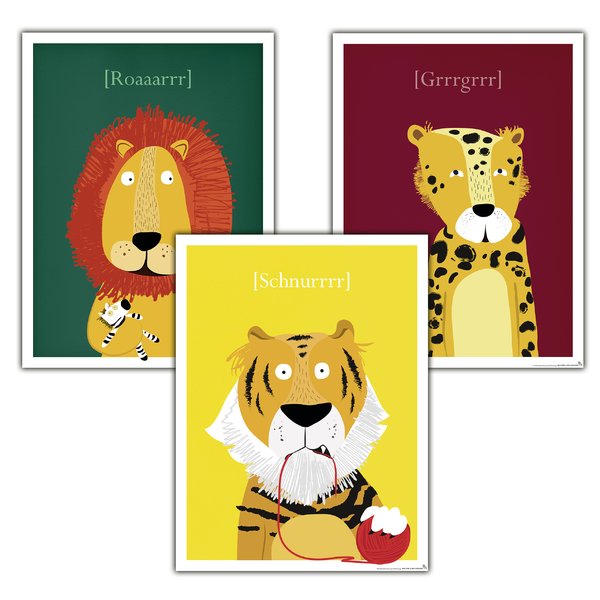 Kinderzimmer Poster Raubkatzen