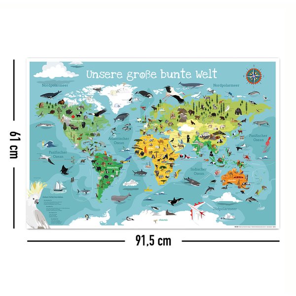 Kinder-Weltkarte XL Poster