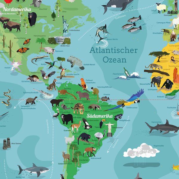 Kinder-Weltkarte XL Poster