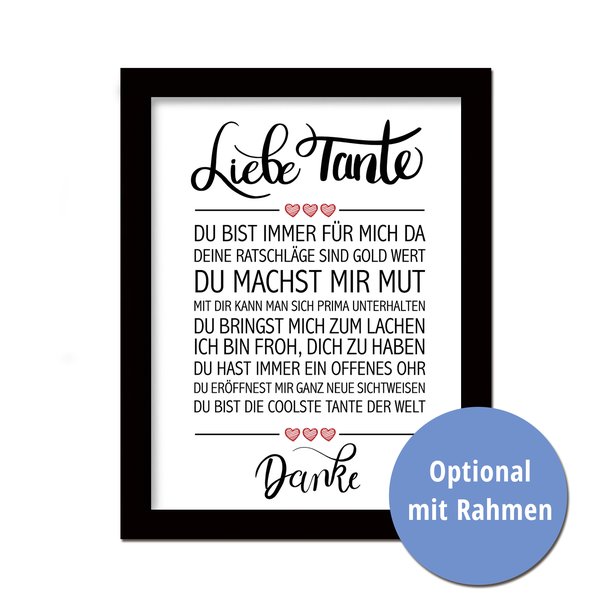 Liebe Tante Kunstdruck