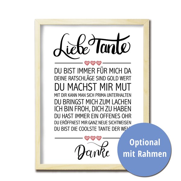 Liebe Tante Kunstdruck