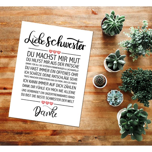 Liebe Schwester Kunstdruck
