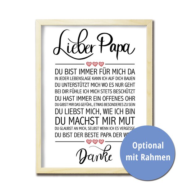 Lieber Papa Kunstdruck