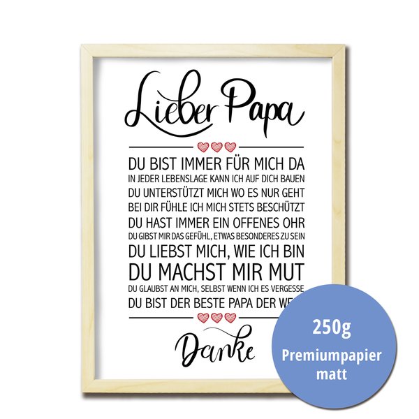 Lieber Papa Kunstdruck