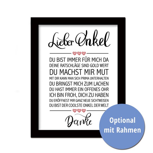 Lieber Onkel Kunstdruck