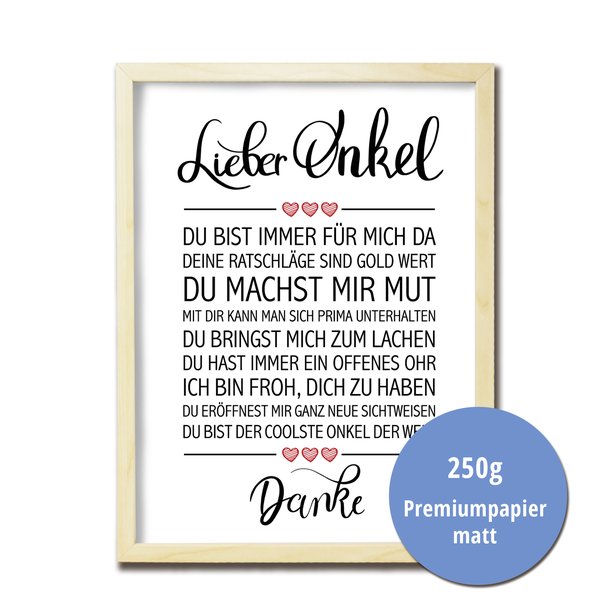 Lieber Onkel Kunstdruck