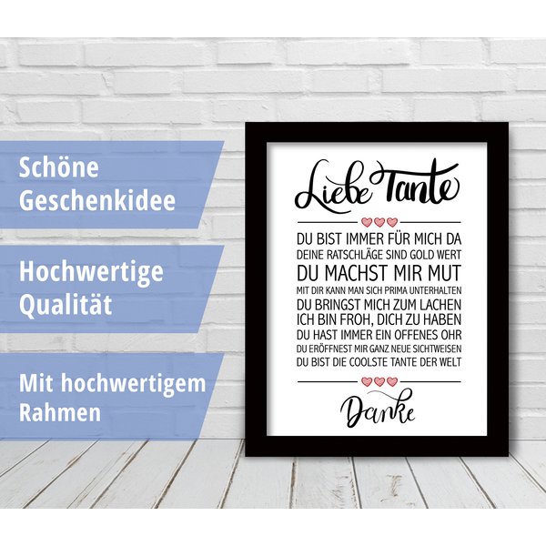 Liebe Tante gerahmter